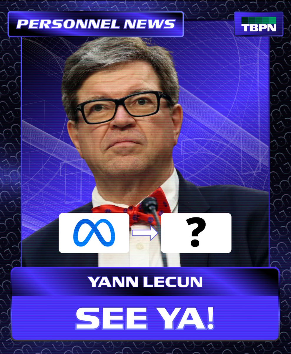 BREAKING: Meta’s Chief AI Scientist @ylecun is leaving to launch his own startup https://t.co/lDyli1mQoY