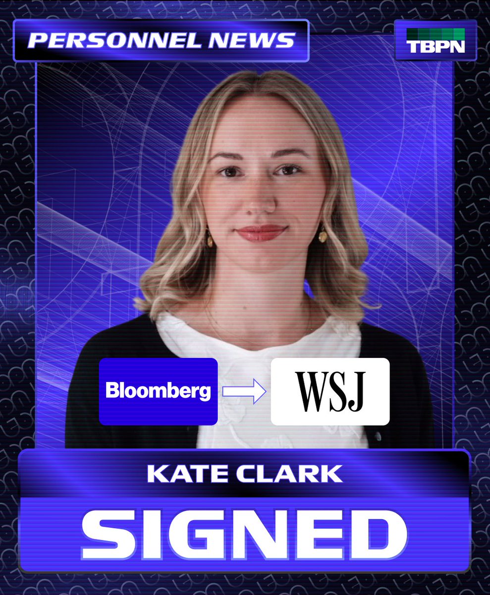 BREAKING: @KateClarkTweets is joining the WSJ to cover startups and VC https://t.co/ljUUqA3hvF