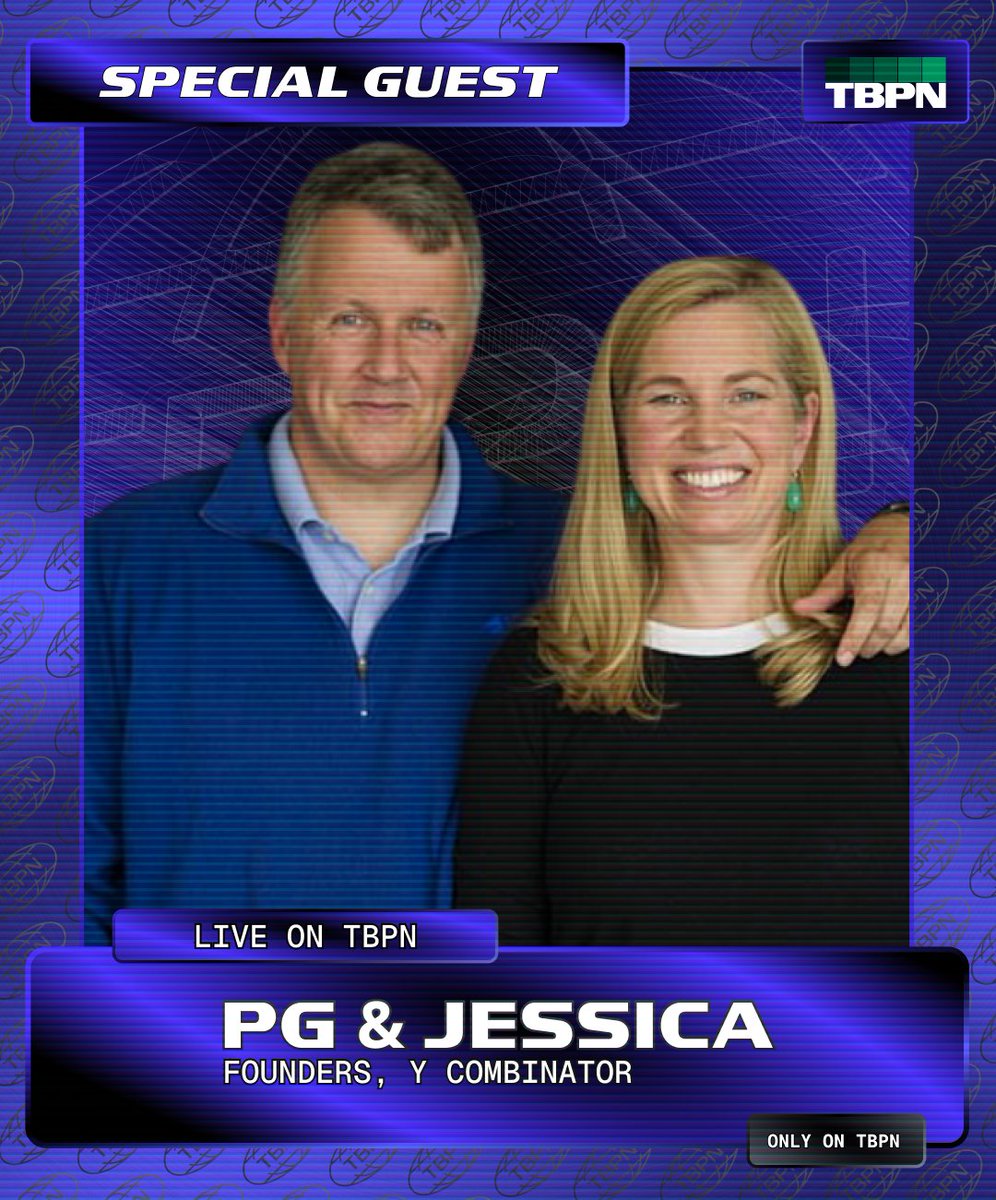 BREAKING: @paulg and @jesslivingston joining TBPN right now https://t.co/VzgvFh6wWH