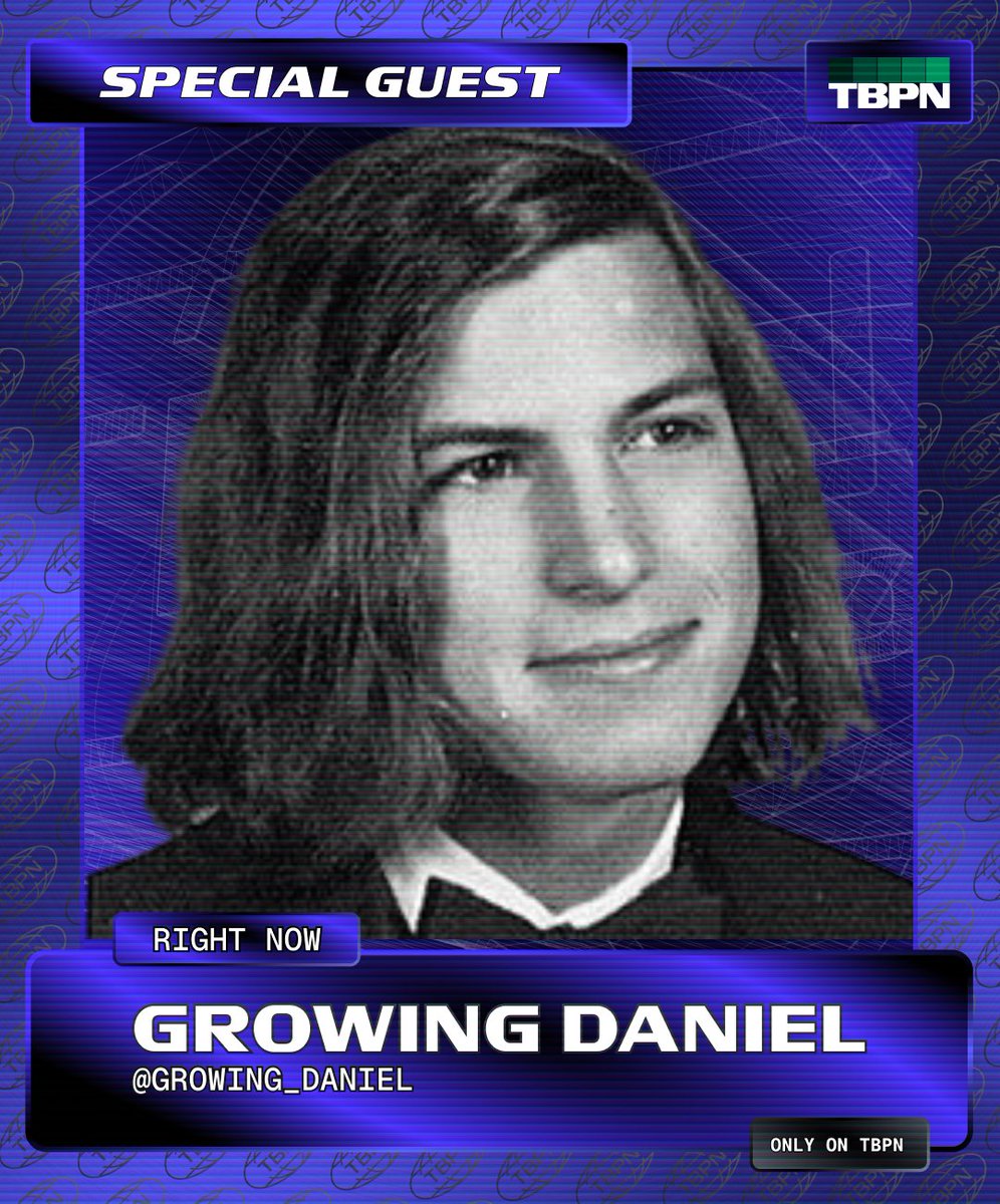 BREAKING: @growing_daniel is live on TBPN right now https://t.co/fnCYE7NHOx