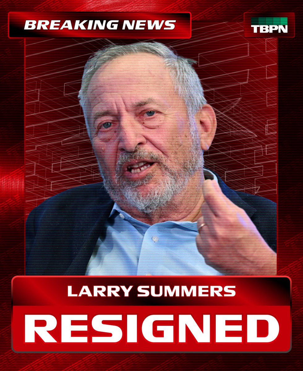 BREAKING: Larry Summers resigns from OpenAI’s board following the release of his emails with Jeffrey Epstein. https://t.co/5MtkpGVC0d